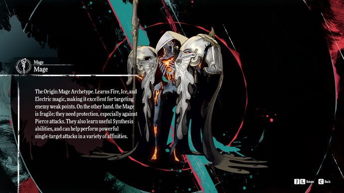 Metaphor ReFantazio screenshot of the Mage Archetype info screen.