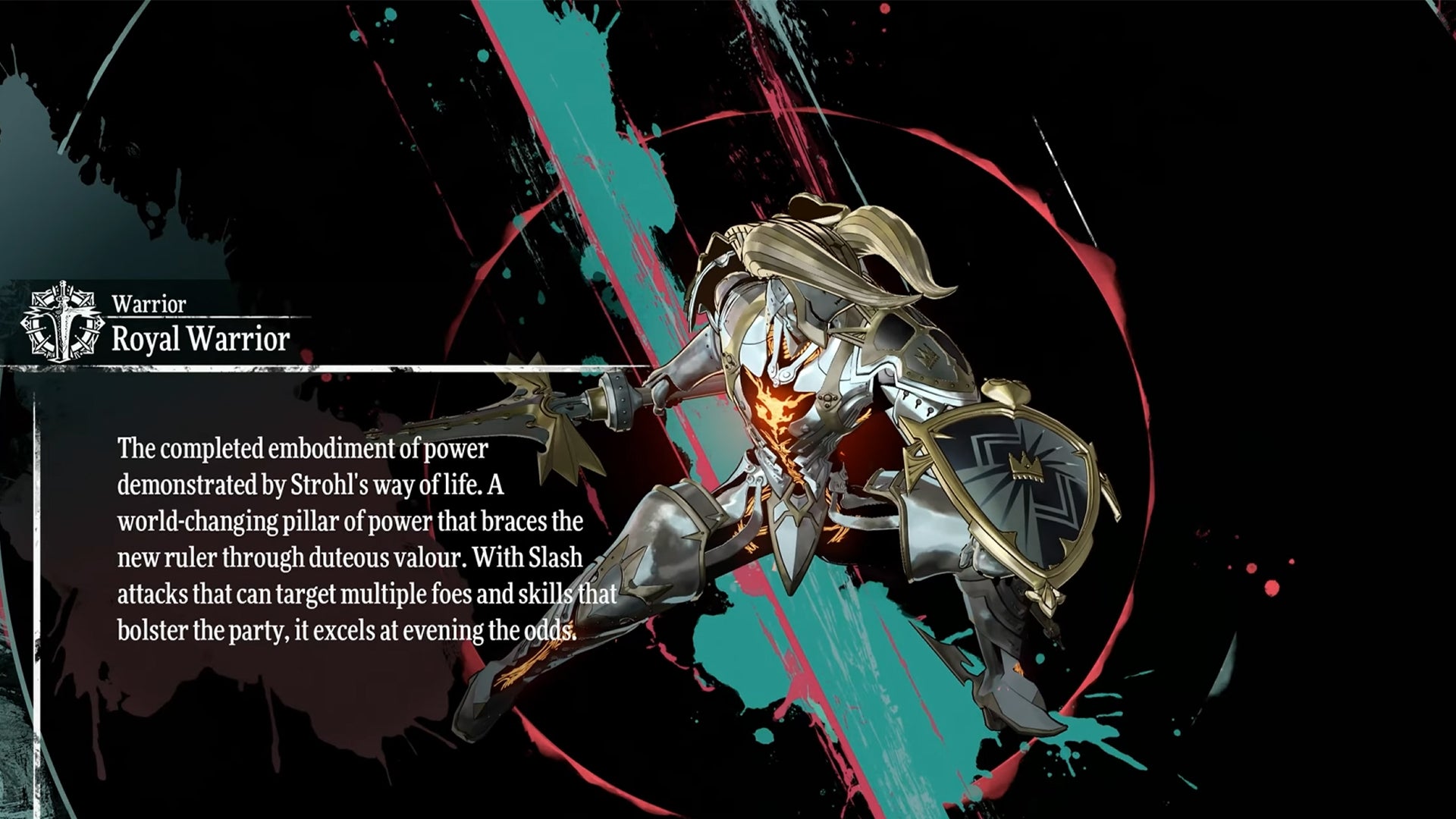 Metaphor ReFantazio screenshot of the Archetypes menu, showing the Royal Warrior Archetype. - 4