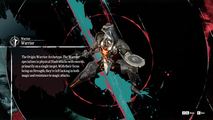 Metaphor ReFantazio screenshot of the Warrior Archetype info screen.