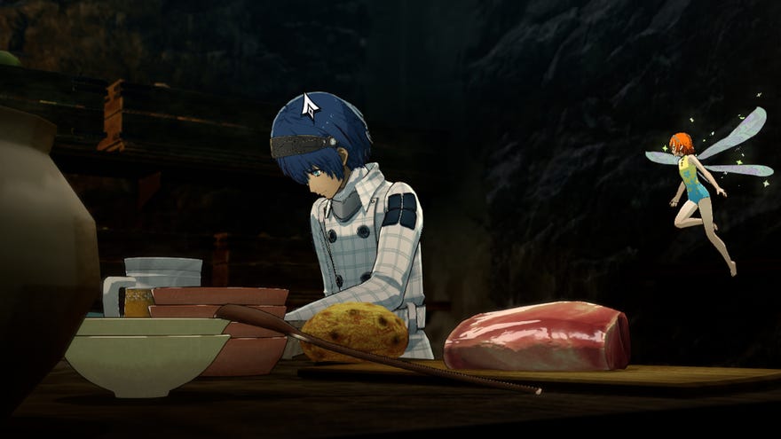 Metaphor: ReFantazio screenshot of the player helping Fabienne out in the kitchen.