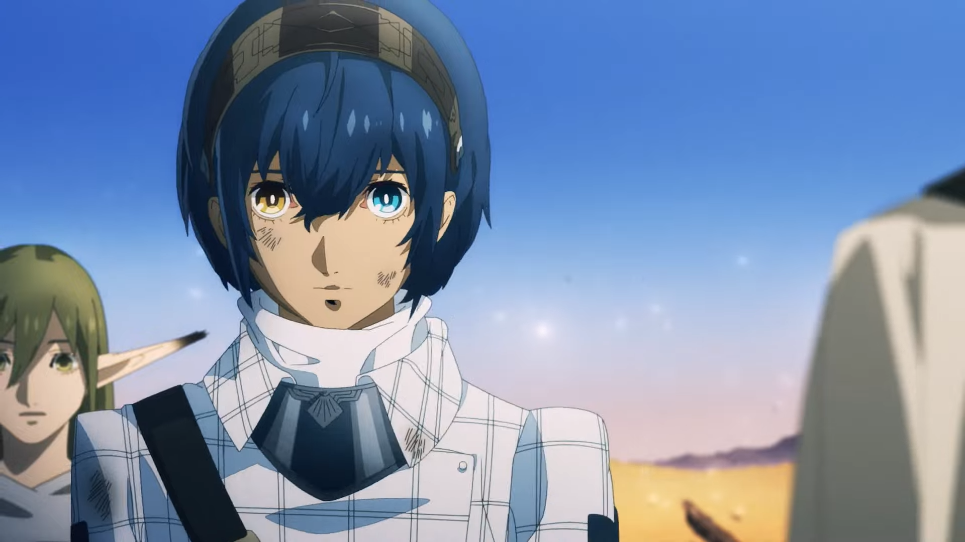 Close up of Metaphor&rsquo;s blue-haired anime protagonist
