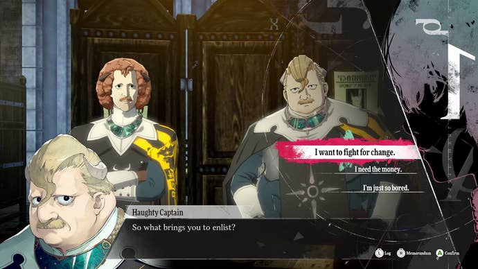 Two suspicious-looking military gentlemen in Metaphor ReFantazio.