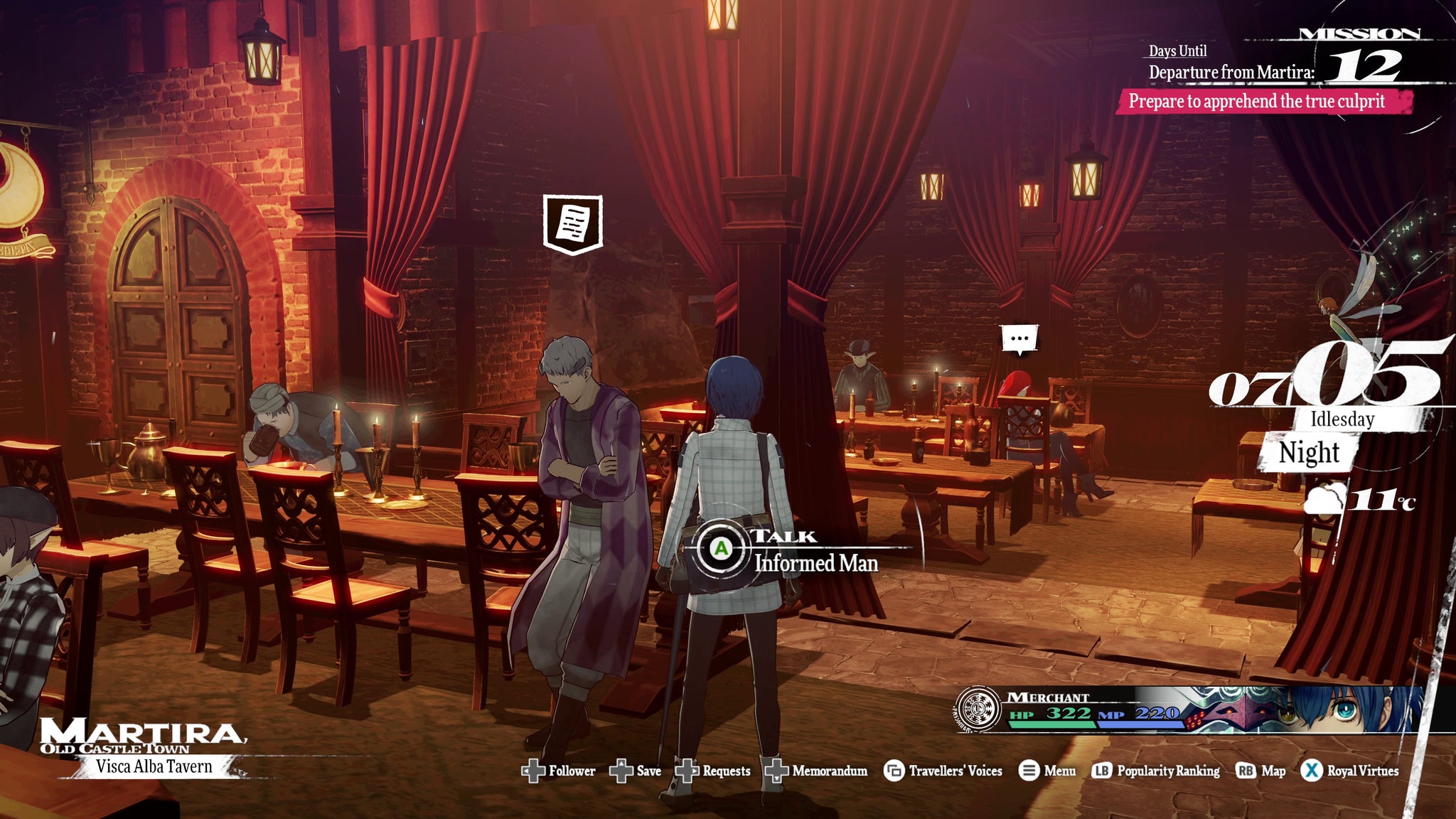 A screenshot of a tavern in Metaphor ReFantazio - 4
