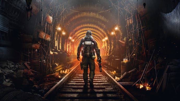 Metro Awakening promo image showing the male lead walking into a lit but dingy underground tunnel