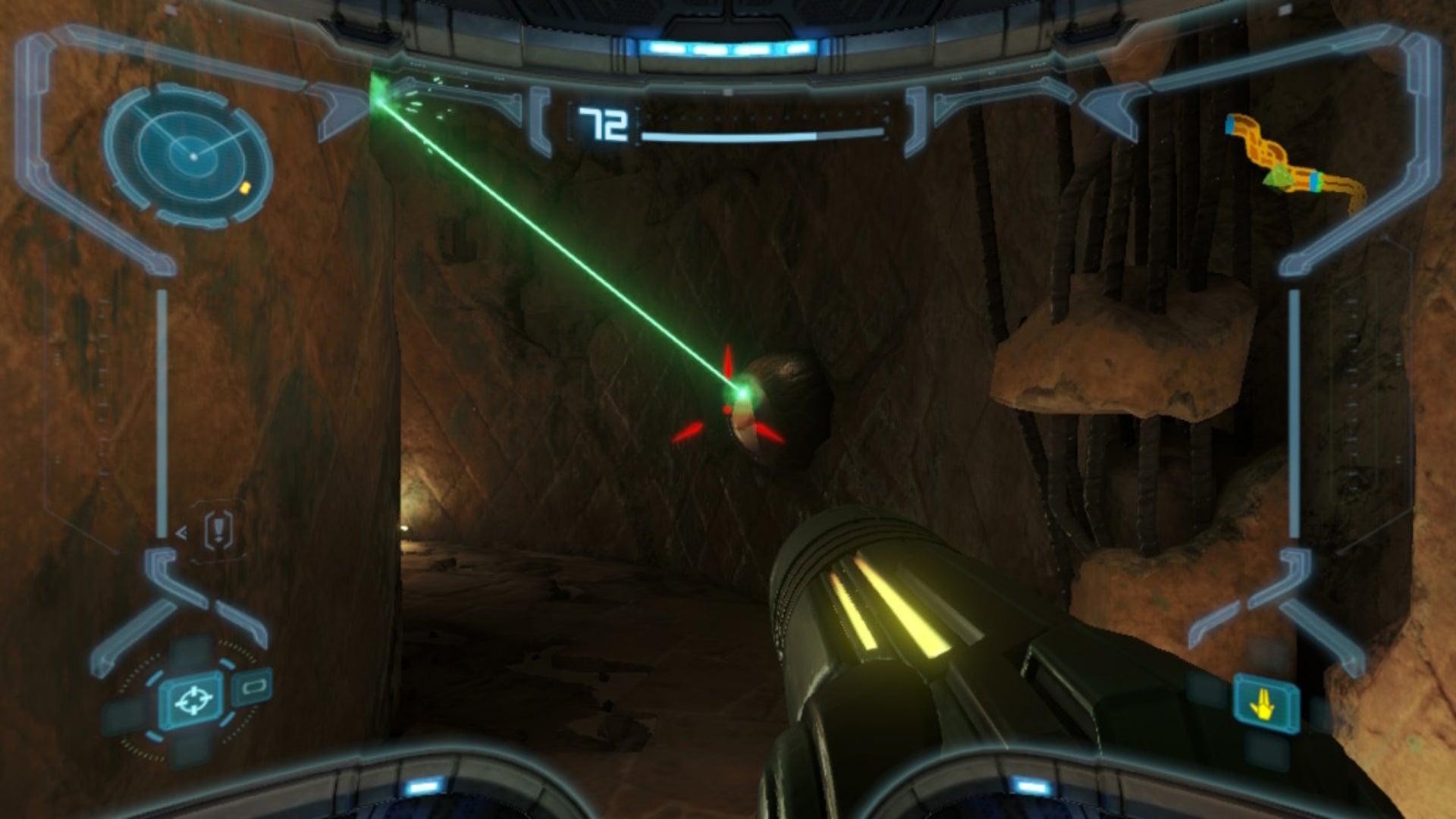 Samus aims at an eyon in Metroid Prime Remastered - 4