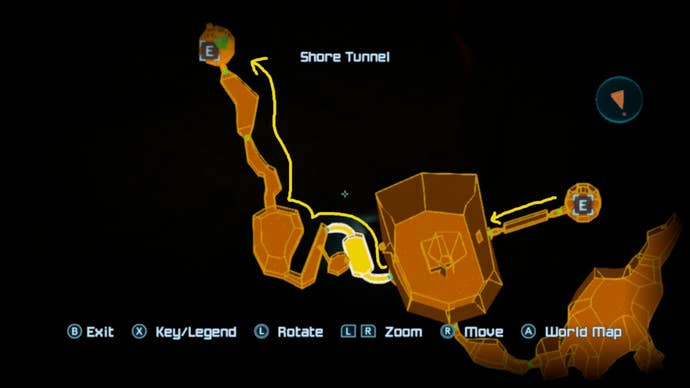 A map through Fiery Shores in Metroid Prime Remastered