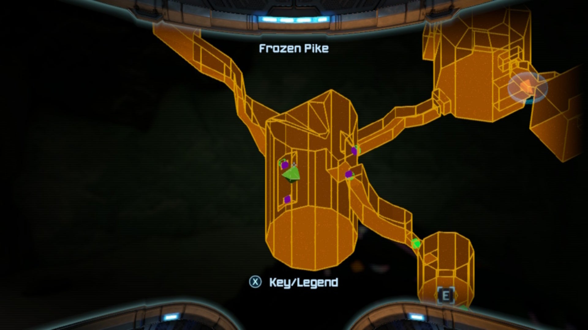 A map of Frozen Pike in Metroid Prime Remastered - 4