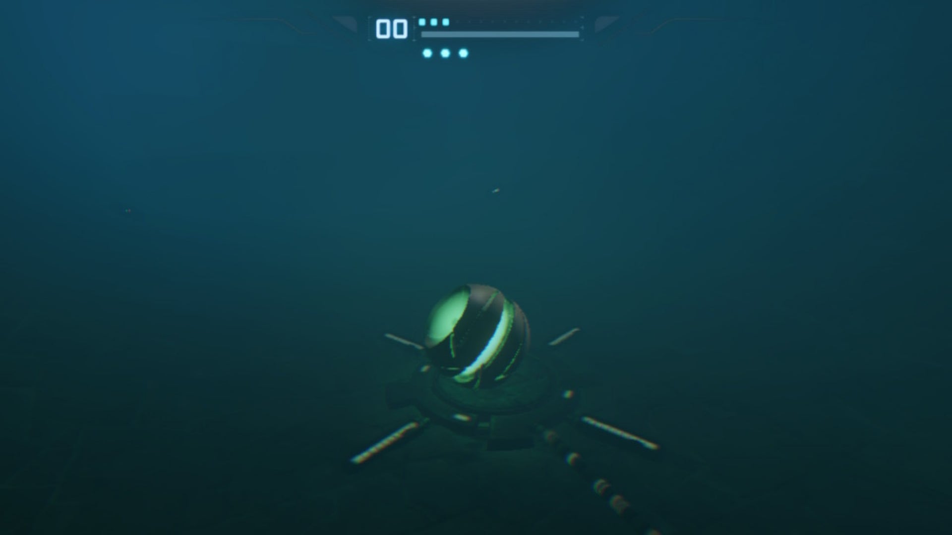 As the Morph Ball, Samus sits atop a bombable plug in Metroid Prime Remastered