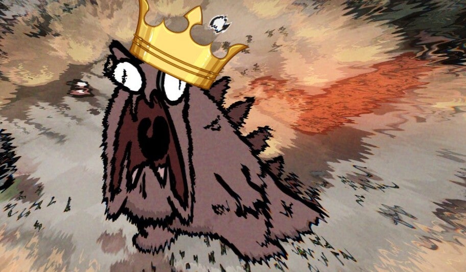 Mewgenics cat with a crown on its head
