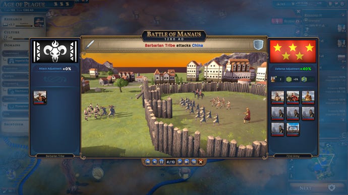 A town battle in Millenia.