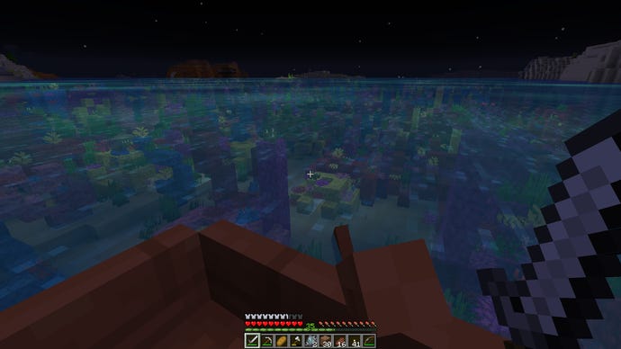 A coral reef biome in Minecraft.