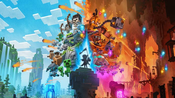 Minecraft Legends is a strategy spin-off of Mojang’s survival sandbox game, coming in 2023.