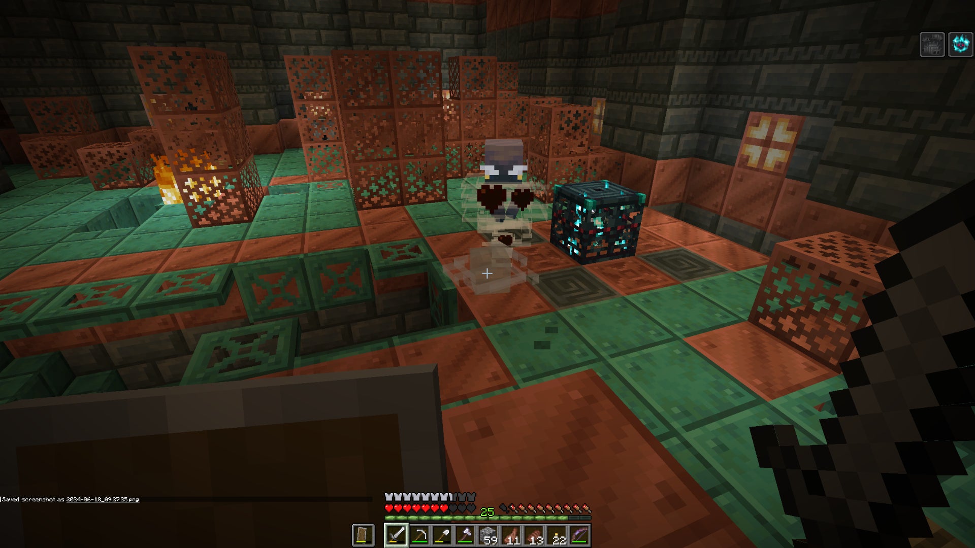 Fighting a Breeze in one of Minecraft's Trial Chambers. - 4