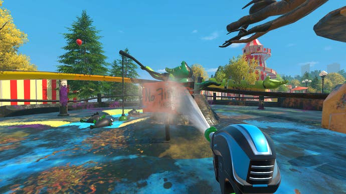 Powerwash Simulator 2 official screenshot showing a mini rollercoaster