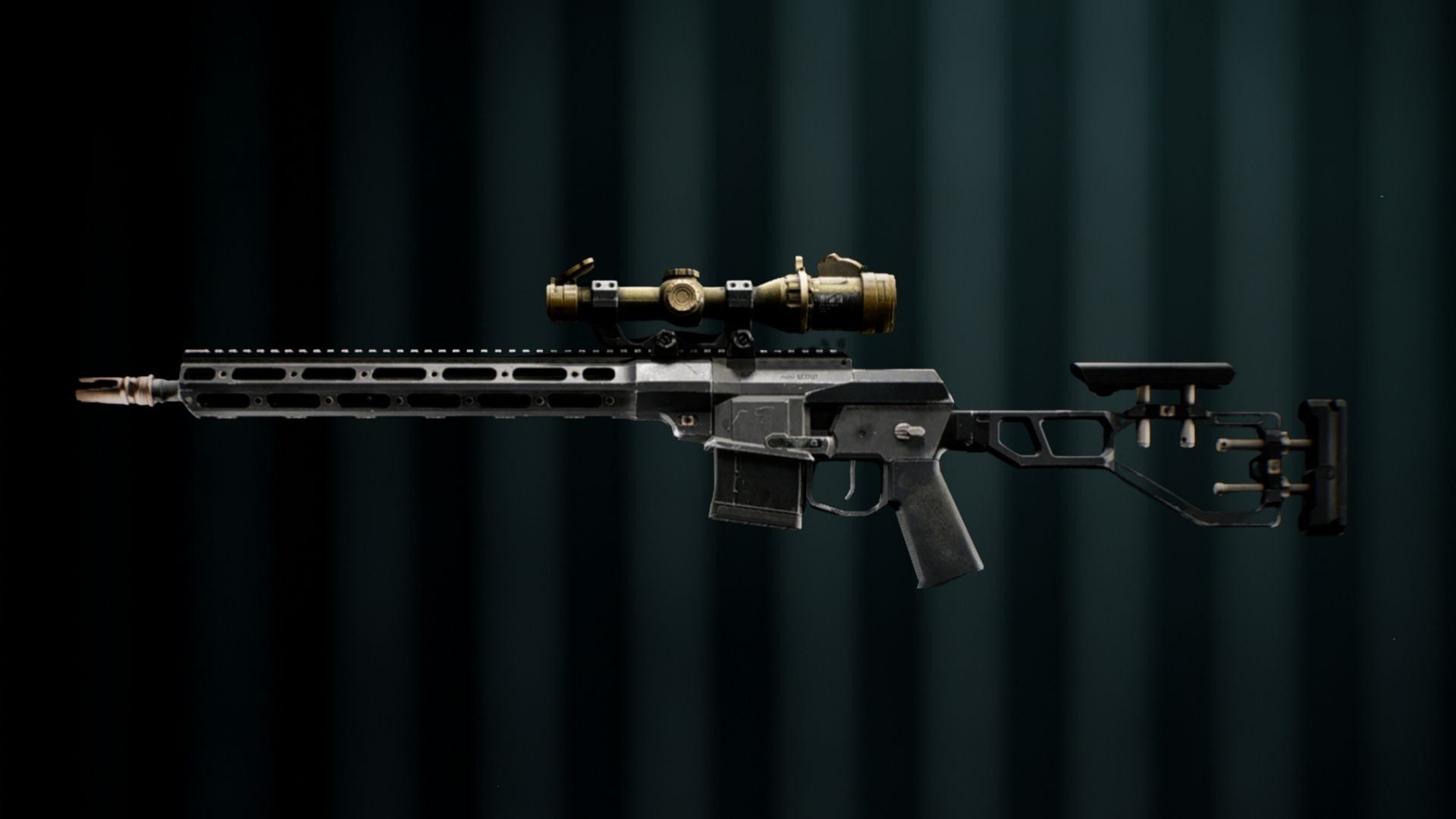 A clear and concise image showing the Mini Scout sniper rifle from Battlefield: RedSec - 5