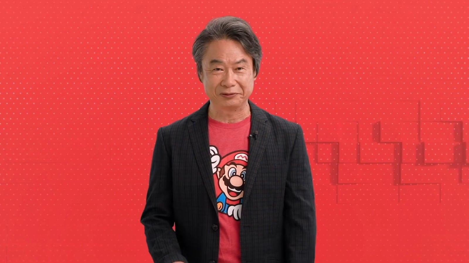 Shigeru Miyamoto trong buổi công bố phim Super Mario Movie Direct