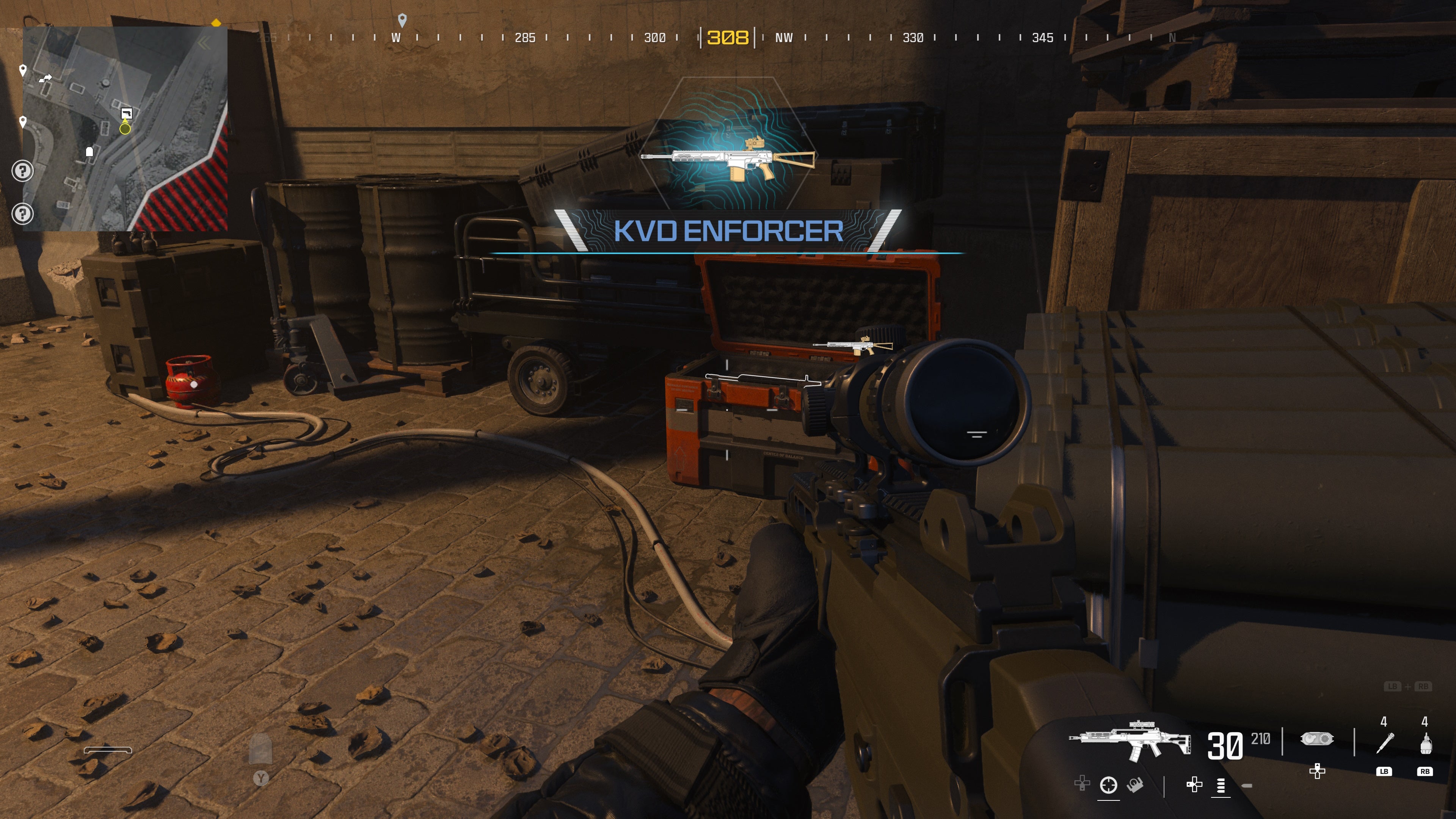 looking at a weapon supply box on the gora dam map