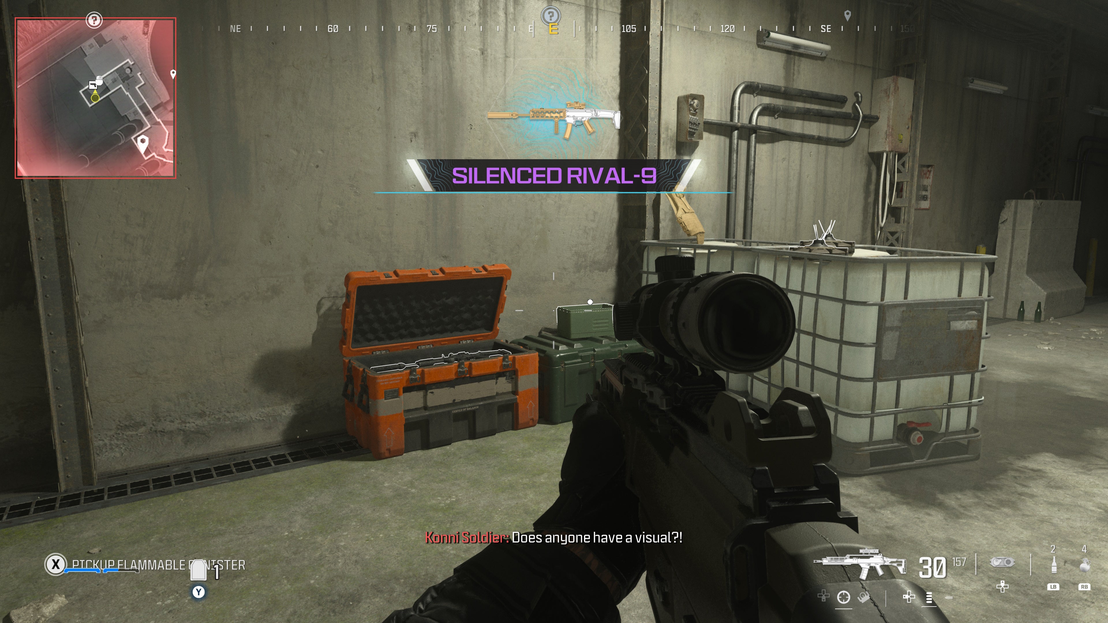 looking at a weapon supply box on the gora dam map