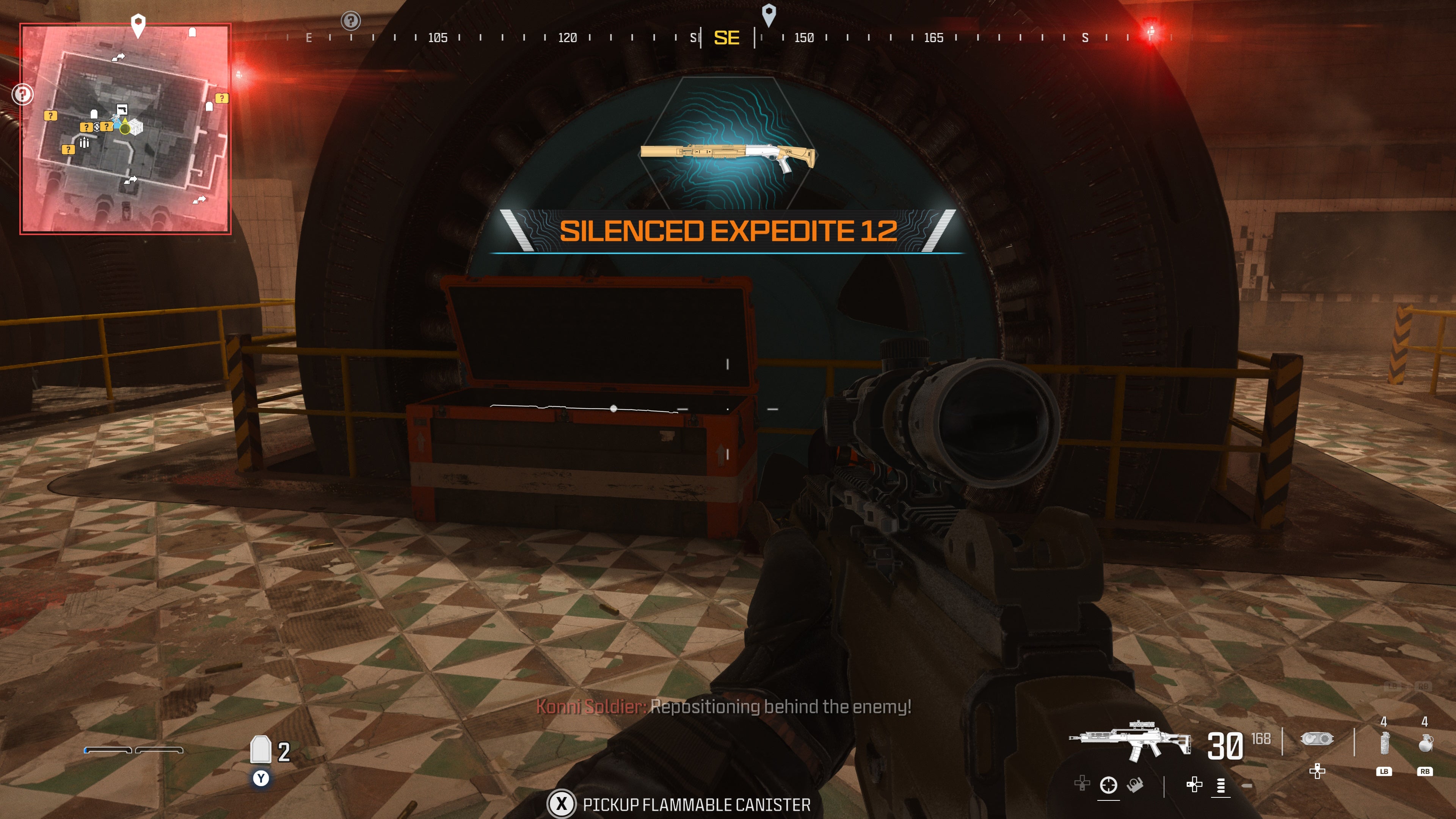 looking at a weapon supply box on the gora dam map