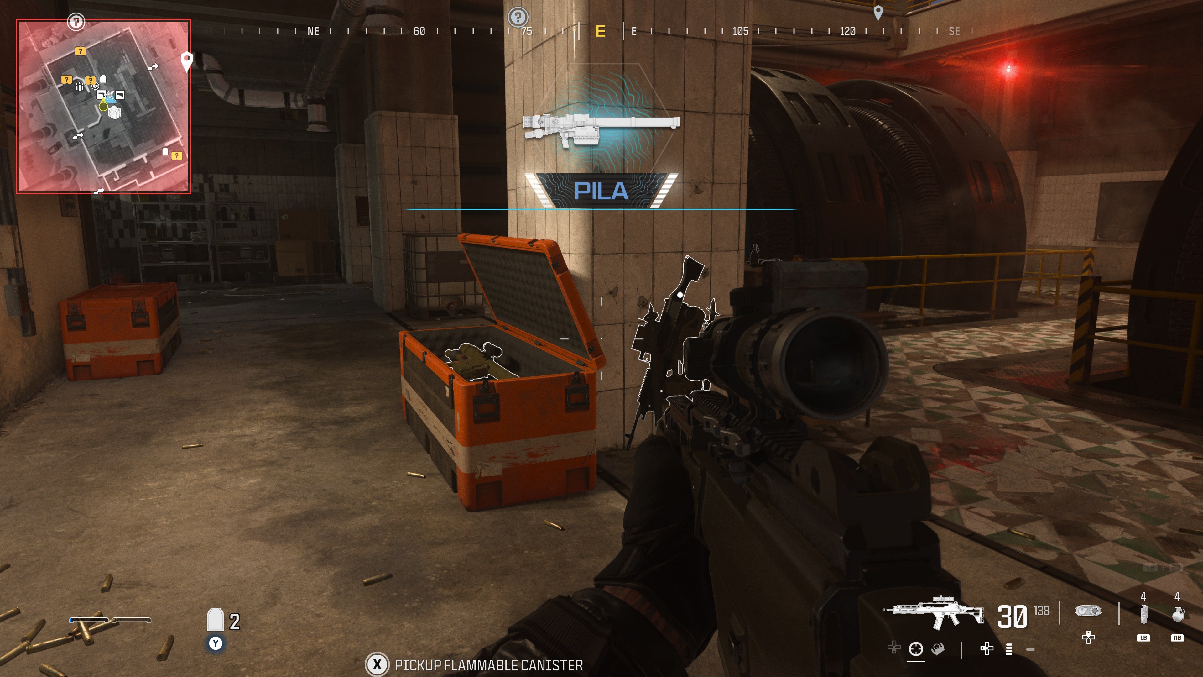 looking at a weapon supply box on the gora dam map