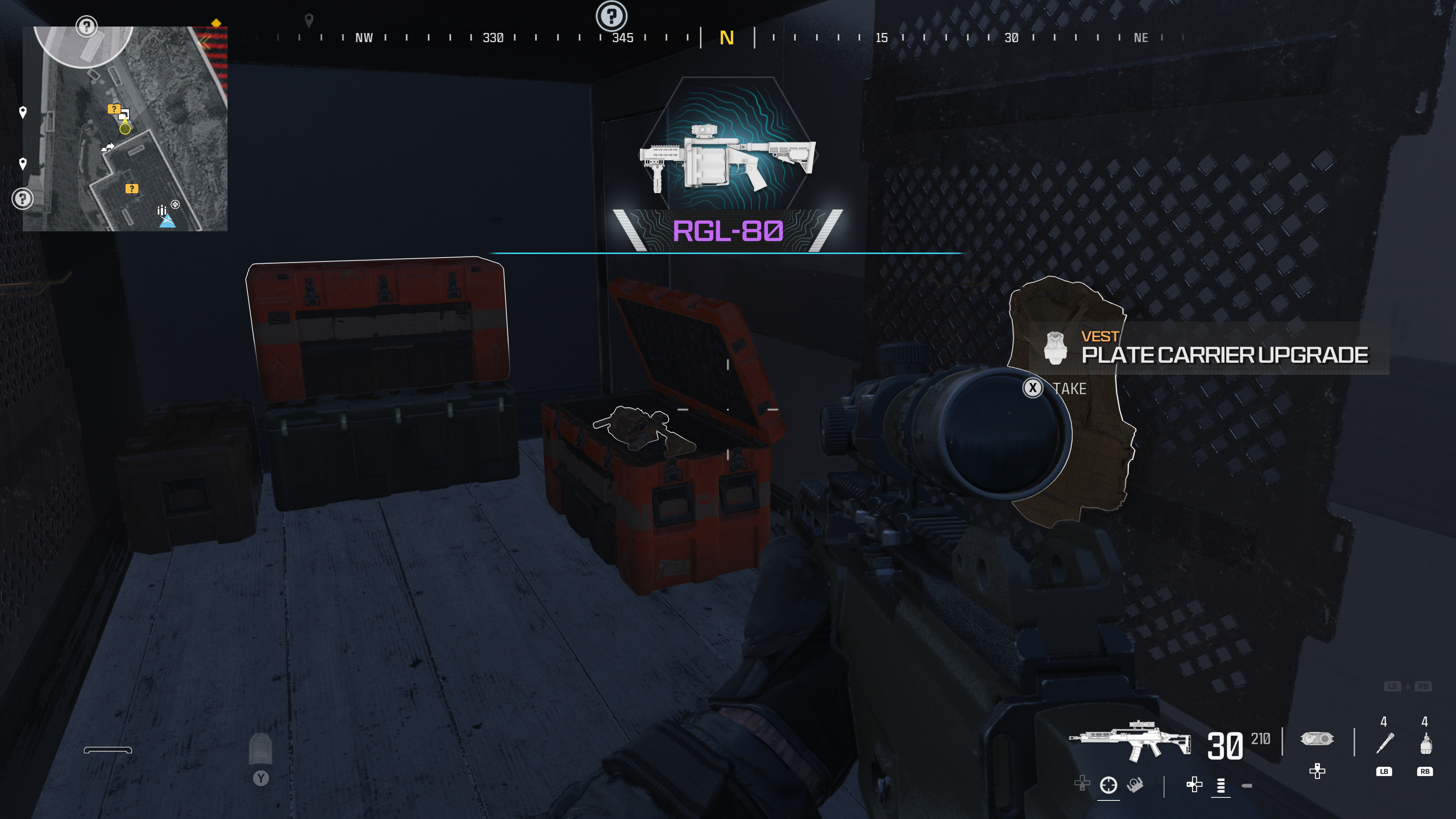 looking at a weapon supply box on the gora dam map