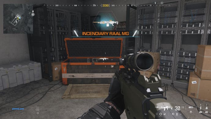looking at a weapon supply box on the gora dam map