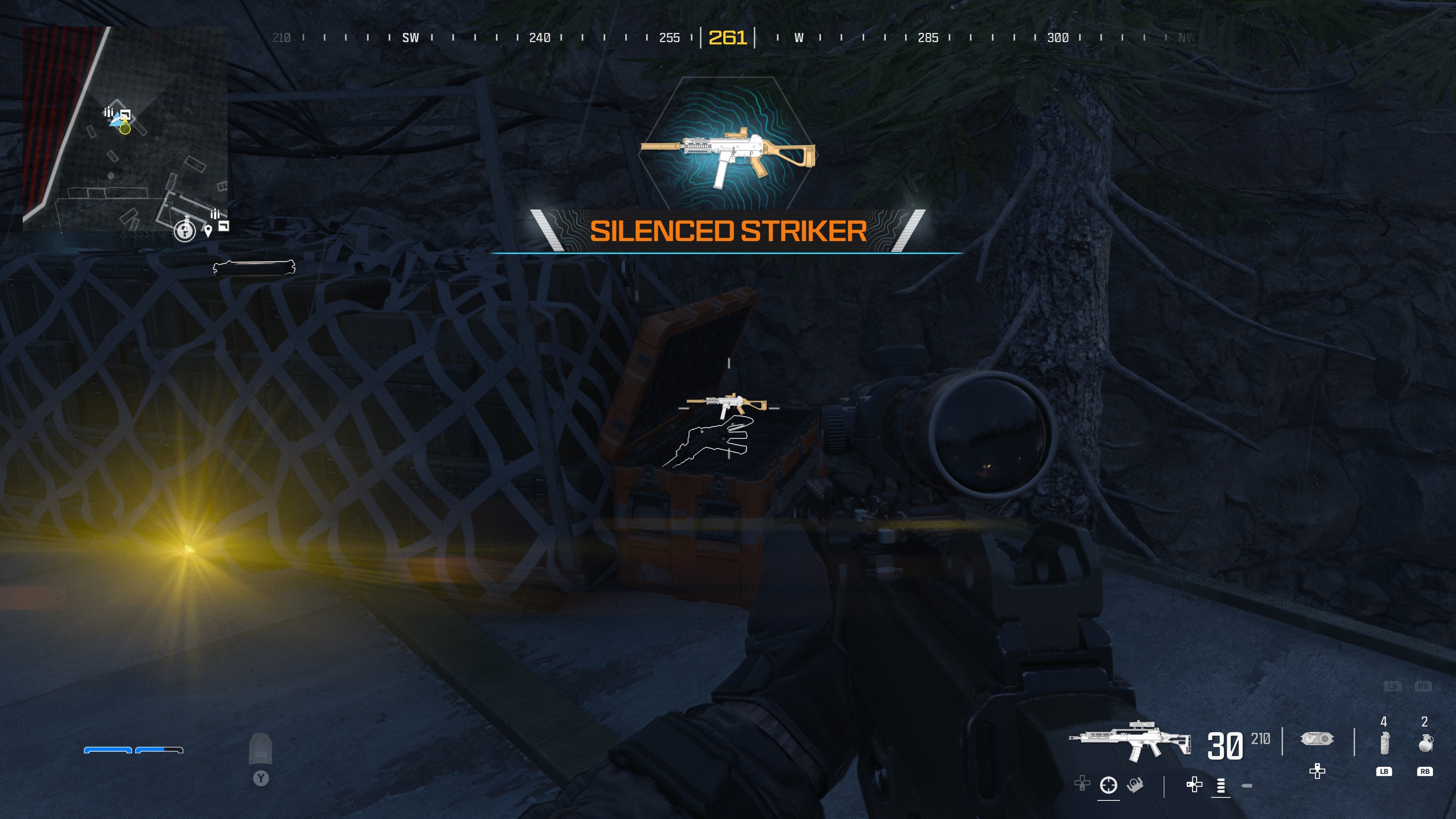 looking at a weapon supply box on the gora dam map