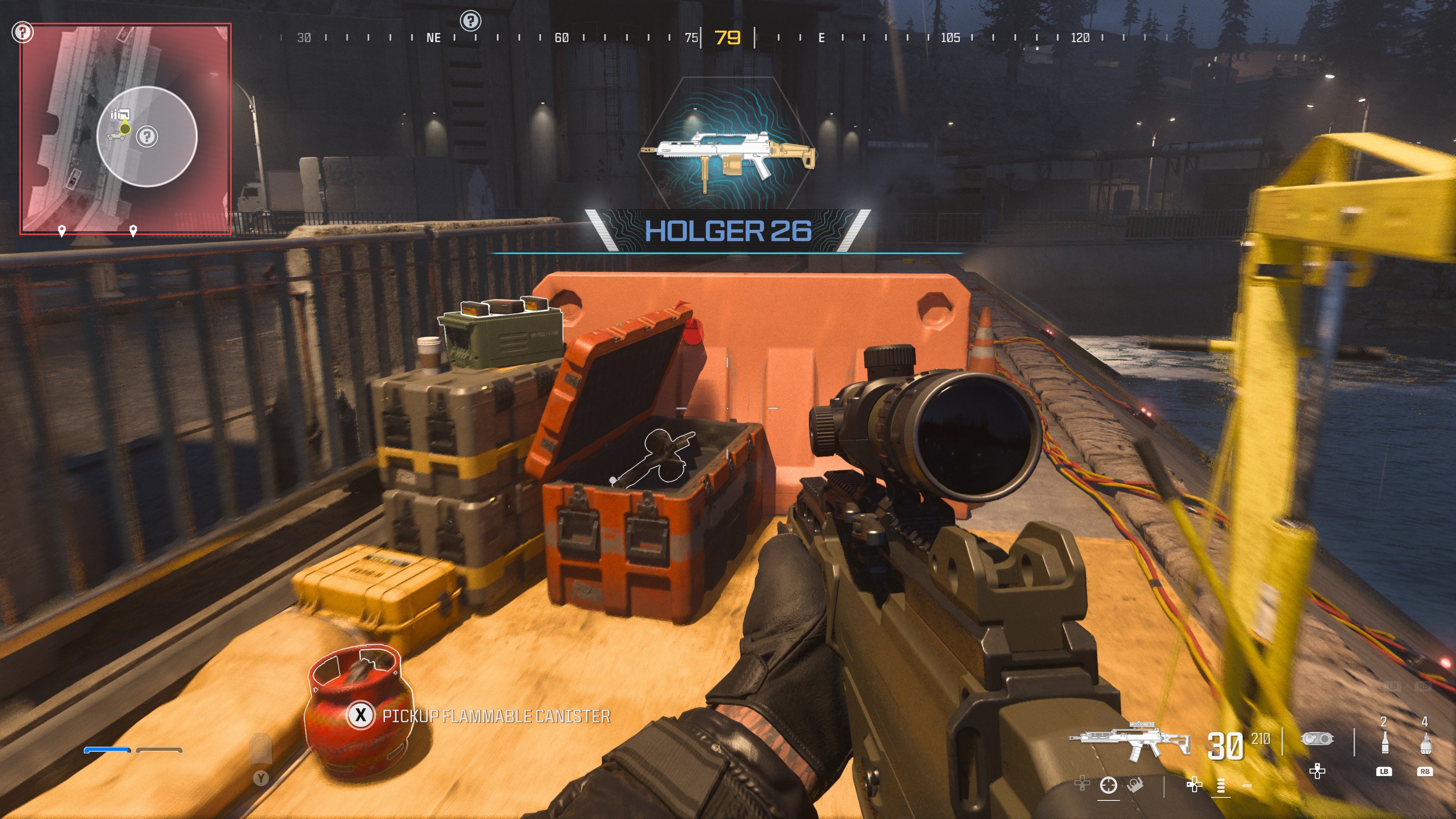 looking at a weapon supply box on the gora dam map