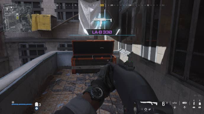 looking at a weapon supply box on the highrise map