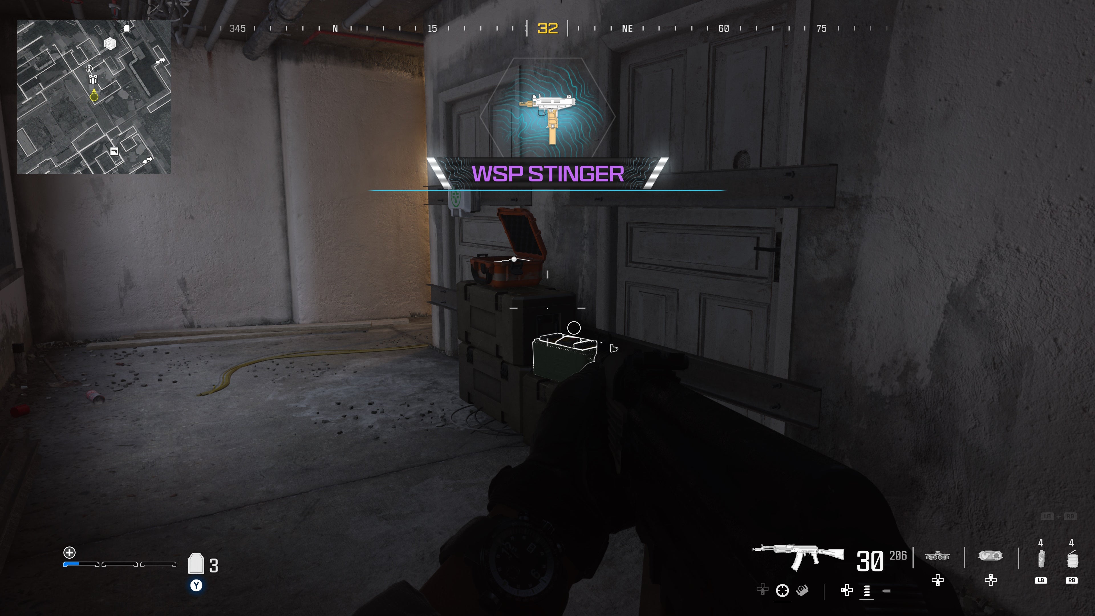 looking at a supply box with a weapon inside on the highrise map