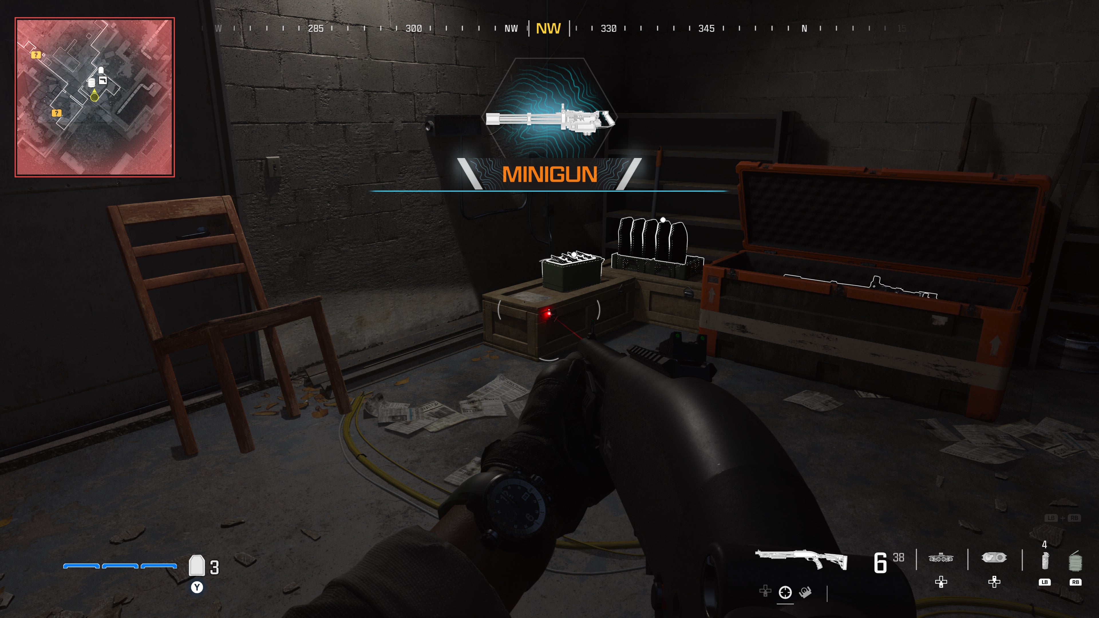 looking at a supply box with a weapon inside on the highrise level