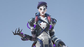 Key art from Overwatch 2 of support hero Moira's mime legendary skin