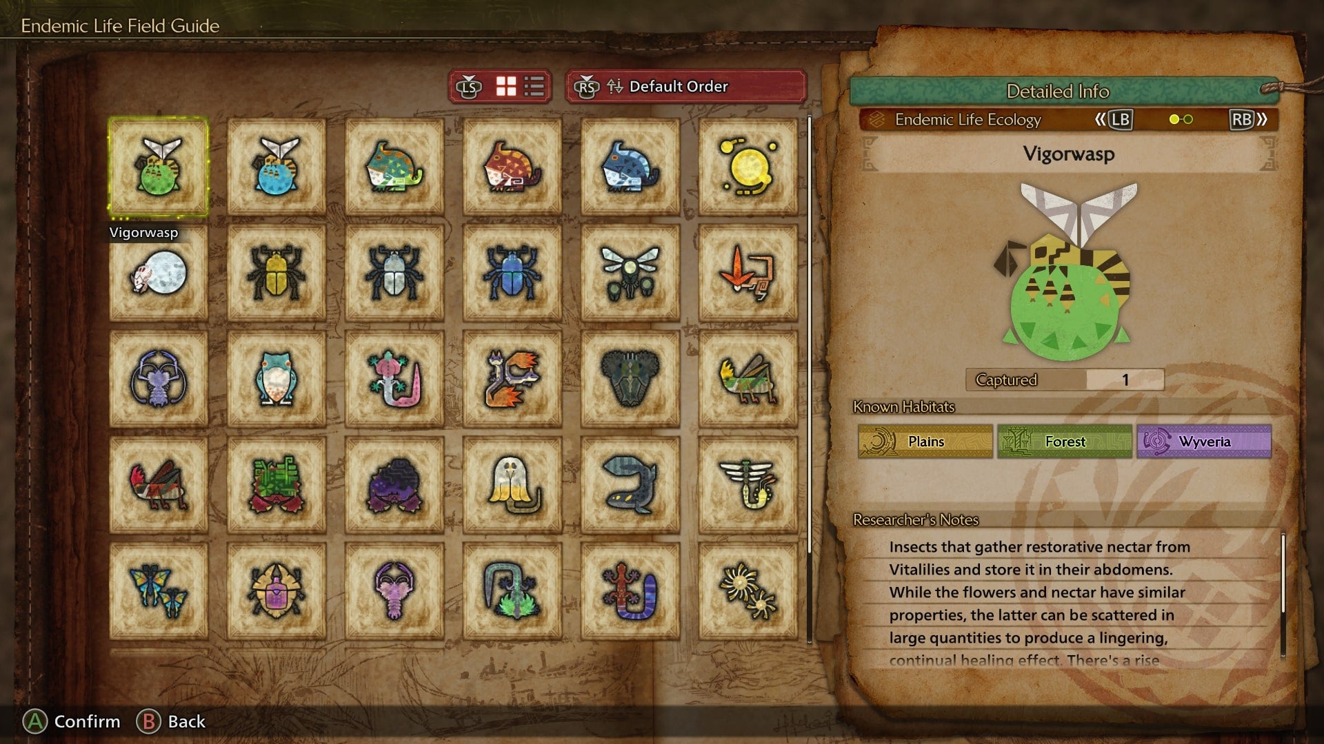 The Vigorwasp is shown in the Endemic Life Field Guide in Monster Hunter Wilds - 3