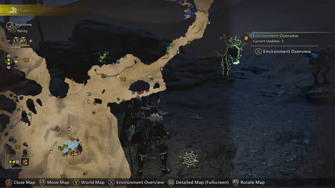 The portion of Windward Plains where players can find a Sandstar is shown via the Monster Hunter Wilds map
