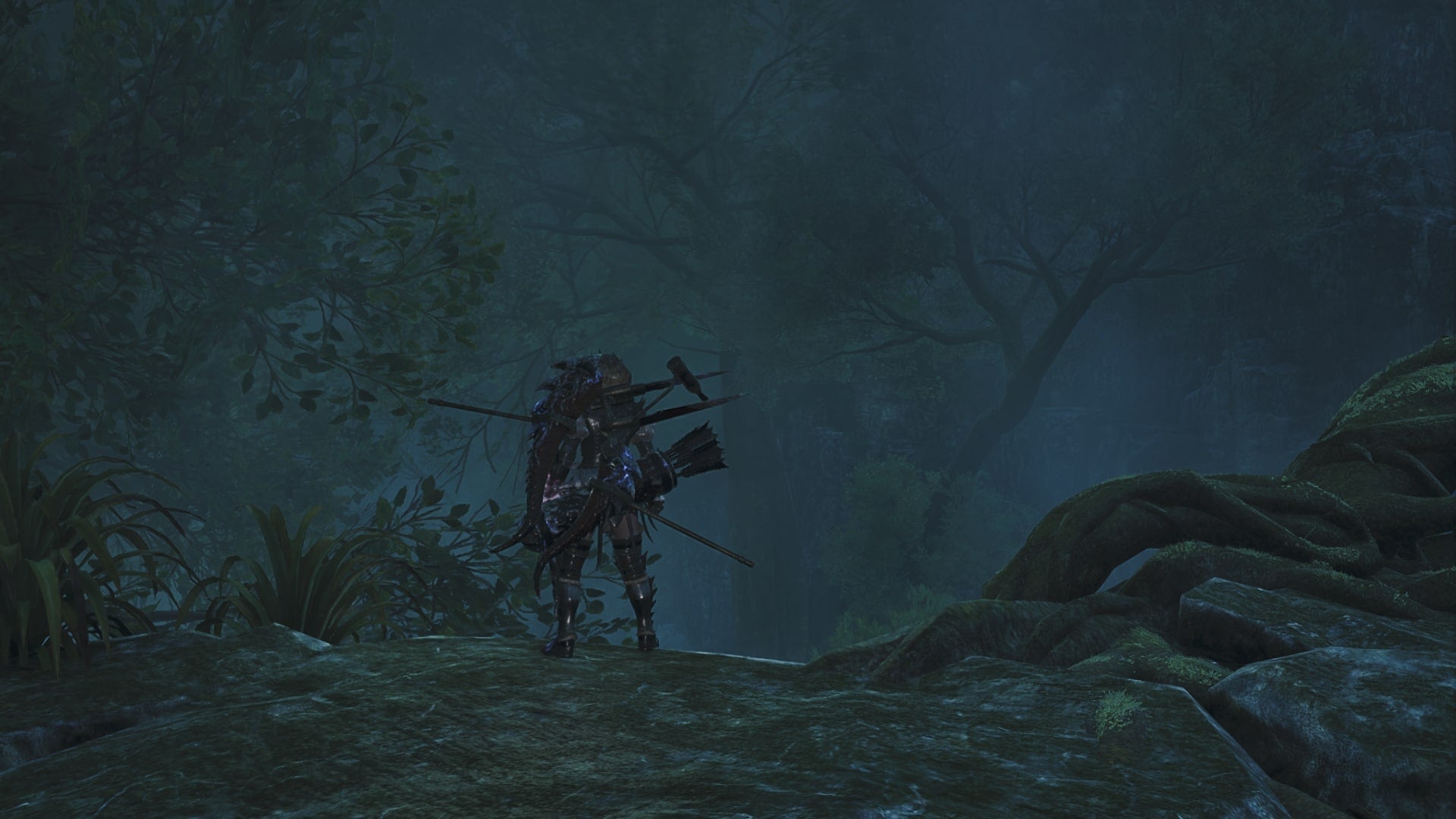 The player can be seen on their Seikret in the Scarlet Forest biome in Monster Hunter Wilds - 1