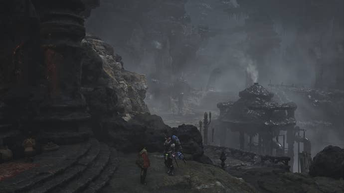 Alma and the Hunter can be seen talking to one another in Oilwell Basin in Monster Hunter Wilds
