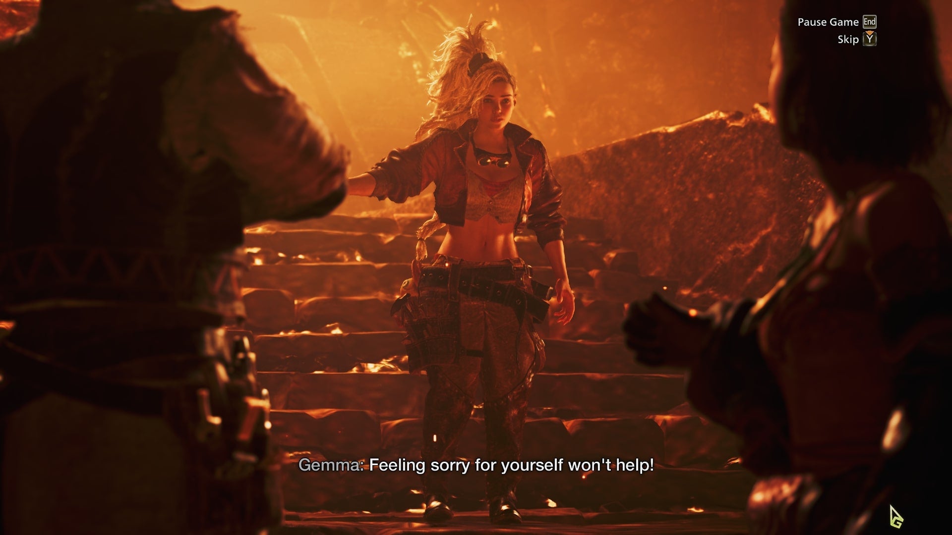The Smithy addresses the player and other characters in a cutscene in Monster Hunter Wilds - 1