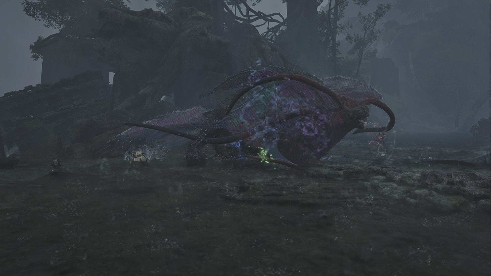 The Hunter fights the Uth Duna in Scarlet Forest in Monster Hunter Wilds - 1