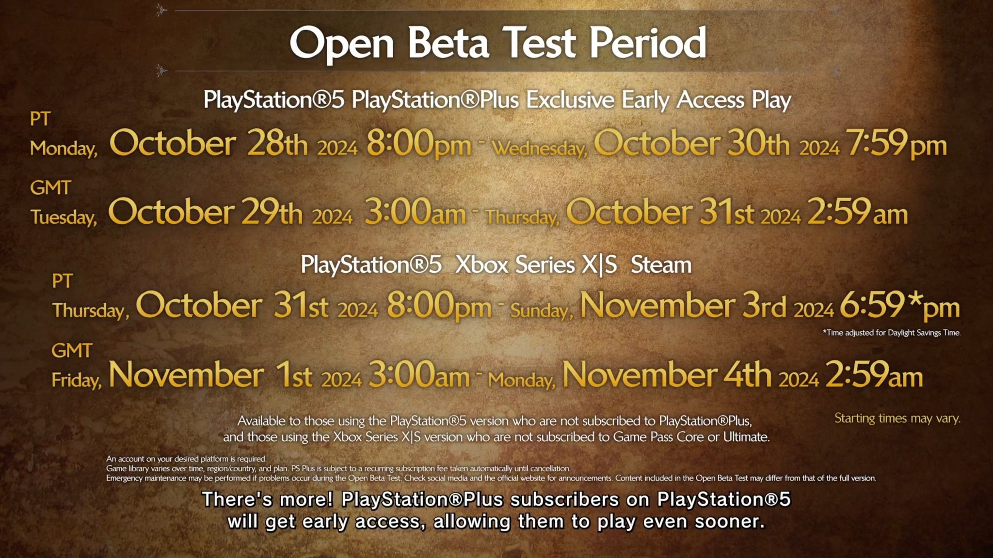 Monster Hunter Wilds open beta times. - 3