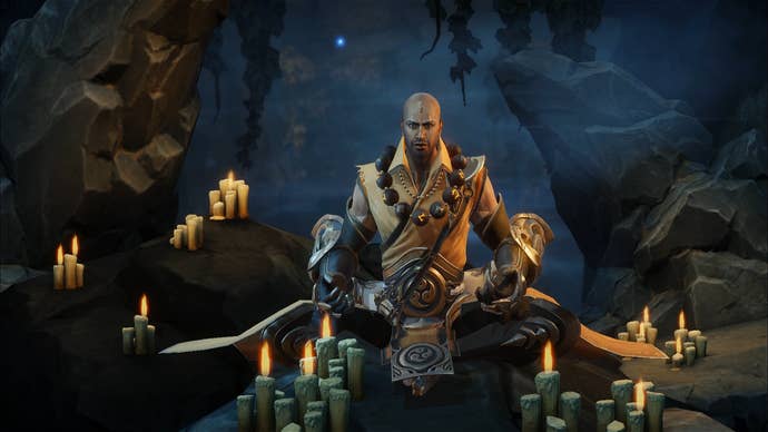 A Monk meditates in Diablo Immortal