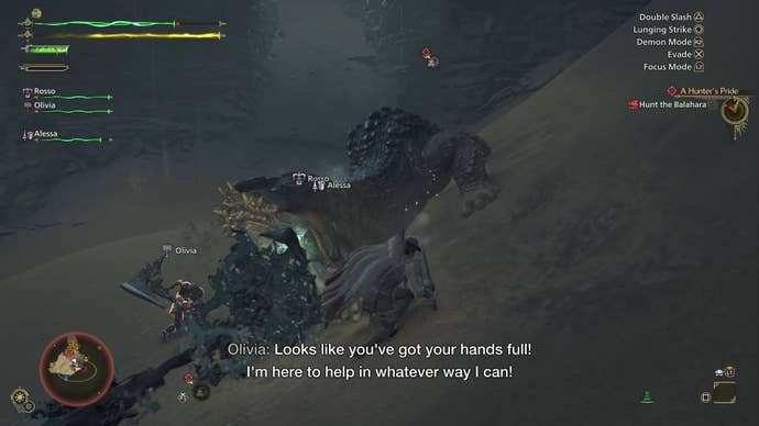 A Balahara using its mucus attackk in Monster Hunter Wilds.