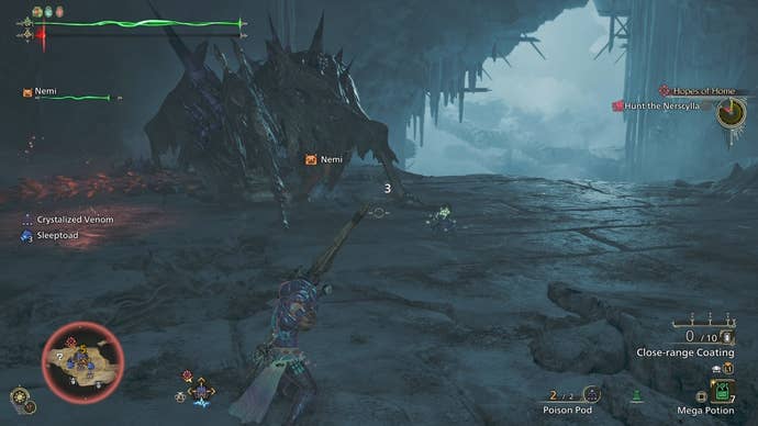 Nerscylla’s pincer attack in Monster Hunter Wilds.