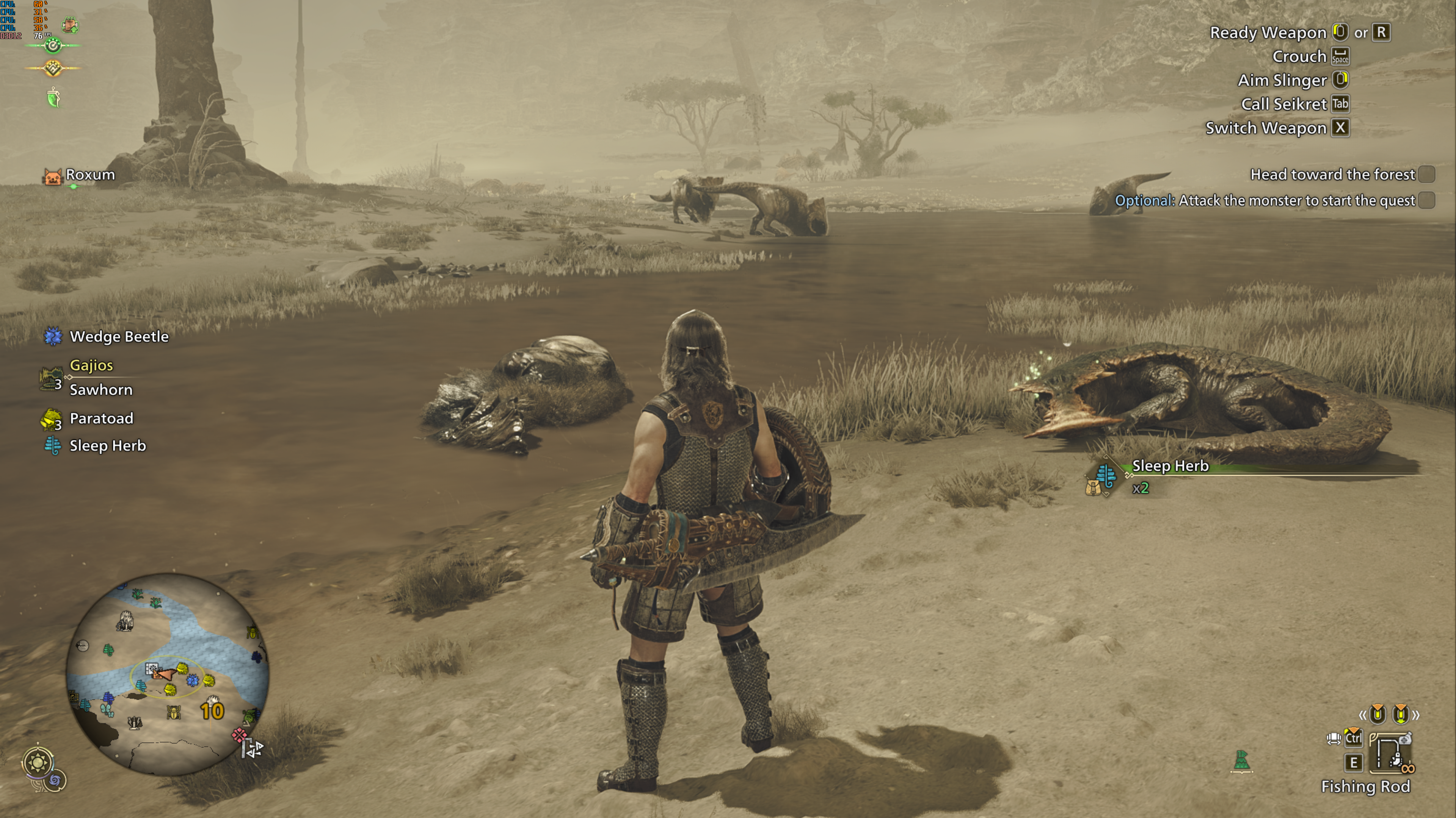 A river in Monster Hunter Wilds with ray tracing disabled. - 8