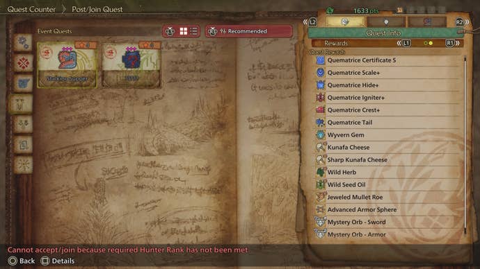 Stalking Supper event quest rewards in Monster Hunter Wilds.