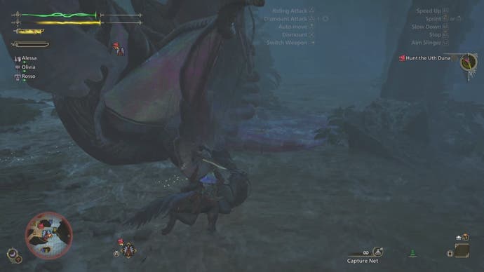 Fighting Uth Duna on a Sekreit in Monster Hunter Wilds.
