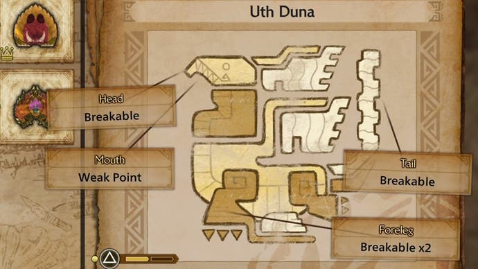 Uth Duna's weak points in Monster Hunter Wilds.