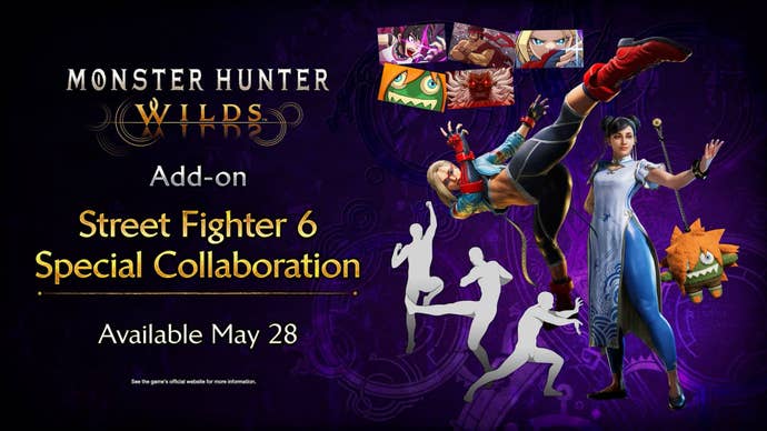 Monster Hunter Wilds and Street Fighter 6 collab promo image for the paid DLC