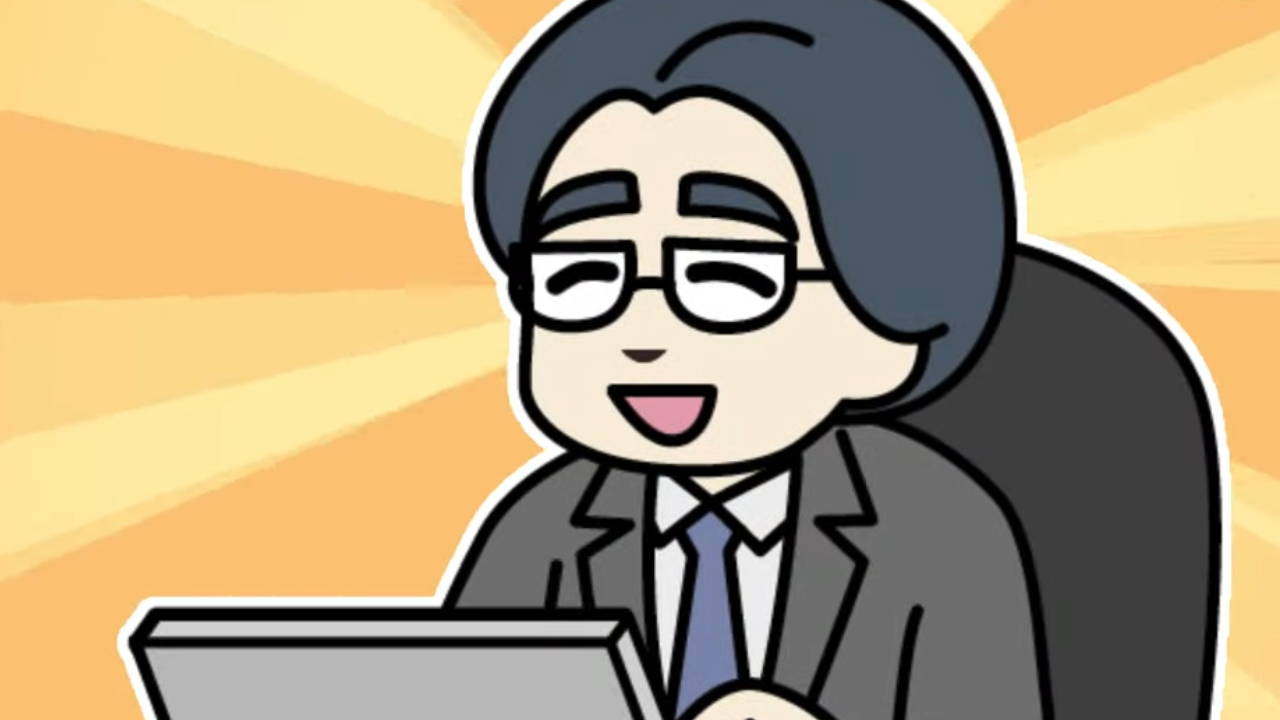 Screenshot of cartoon Mr Iwata from Sakurai&rsquo;s YouTube video