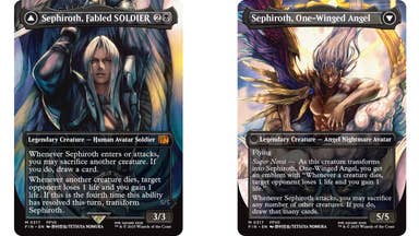 Two Magic: The Gathering Sephiroth cards side by side