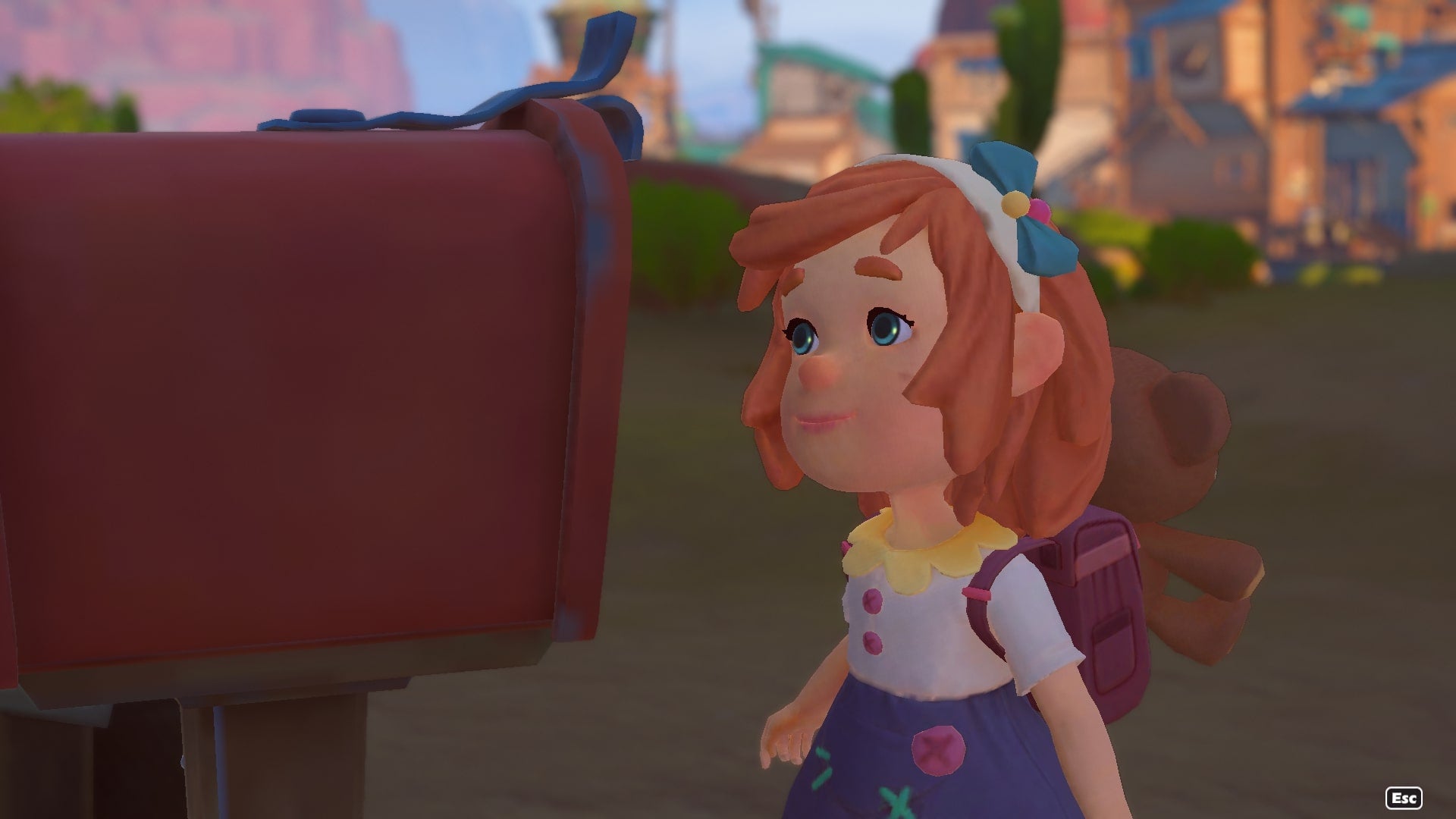 Jasmine peers into a letterbox in My Time at Sandrock - 1